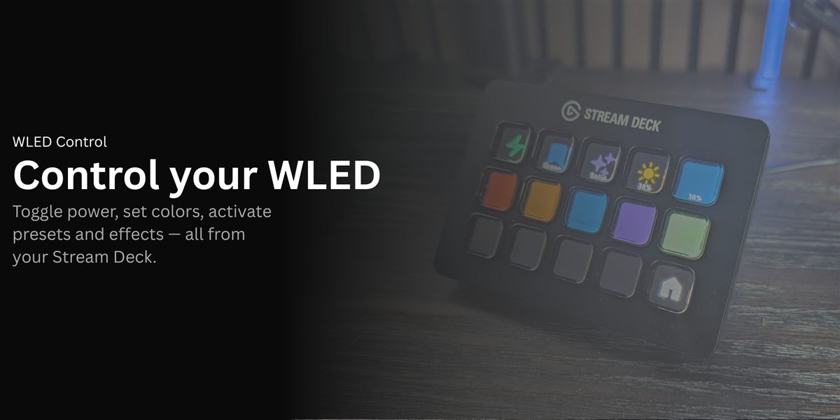 WLED Controller Stream Deck plugin hero image